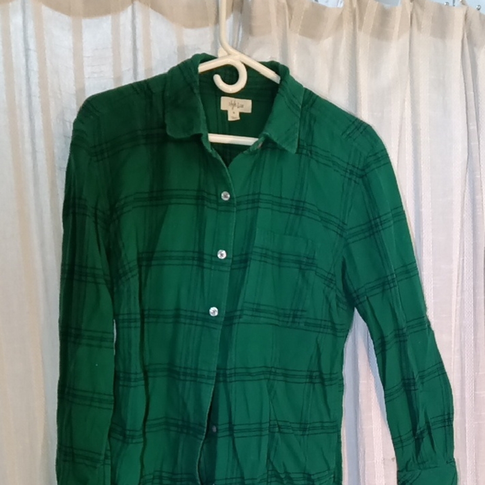 Style & Co. Emerald Green Plaid Button-Down Shirt